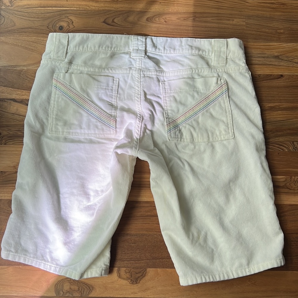 Vintage 90s OP White Corduroy Pride shorts 8 Bermuda surf skate beach cords